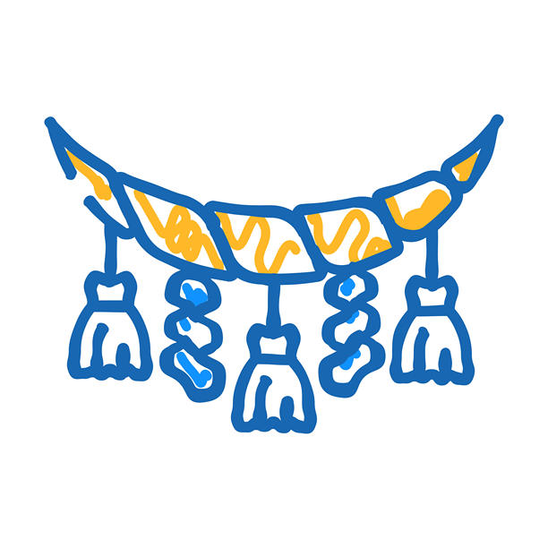 神道教标志的绳结图案插图图片下载