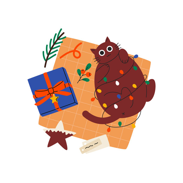 圣诞礼物包装过程图片下载