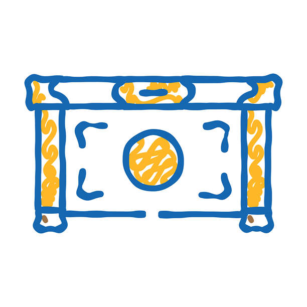 祭祀货币供奉神道教图标涂鸦插图图片下载