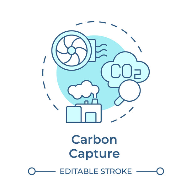 碳捕集软蓝概念图标图片下载