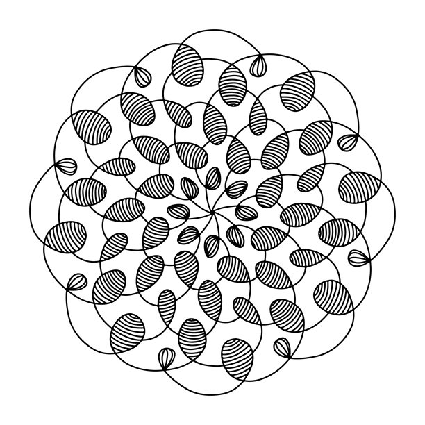 手绘蜘蛛网曼陀罗，背景为白色。可爱的涂鸦章鱼、八爪鱼、触手、外星人、蜂巢、梦捕手。适合成人和儿童的涂色页。涂鸦墨线艺术。减压书。图片下载