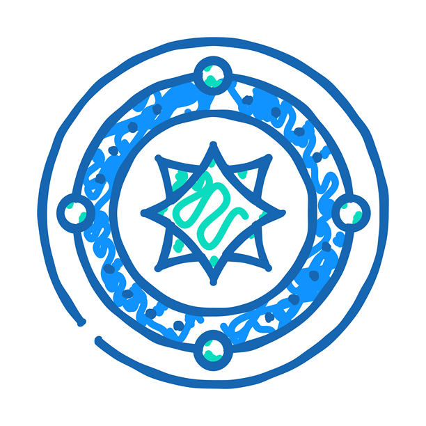 八咫镜神道图标涂鸦插图图片下载