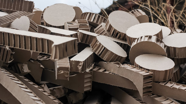 棕色纸板蜂窝面板切割件图片下载