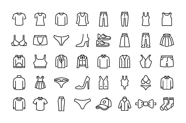 男女服装系列图标图片下载