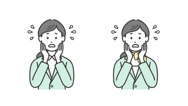 一位烦恼且不耐烦的女性商人的上半身插图图片下载