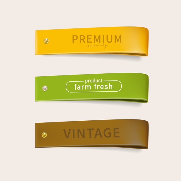 天然标签和有机标签，绿色和皮革。复古标签和徽章设计。图片下载