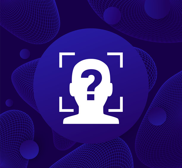 面部识别图标、生物识别面部扫描、未知用户矢量图片下载