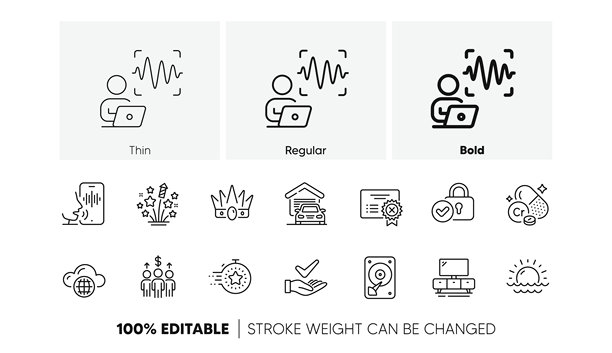 烟花星星、日落和皮肤科测试的线条图标。用于网页应用和印刷。线条图标。矢量。图片下载