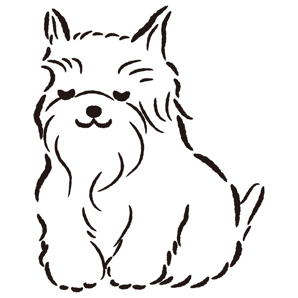 手绘插图：一只狗在鞠躬图片下载