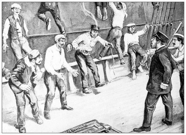 古董图像：在船上图片下载
