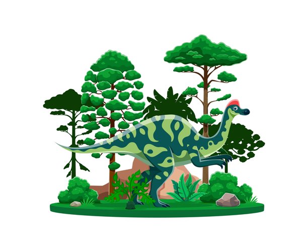 在茂密森林中的古代恐龙——高拱龙图片下载