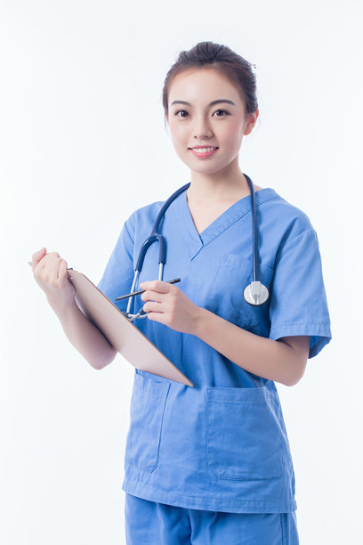 医生肖像，白色背景图片下载