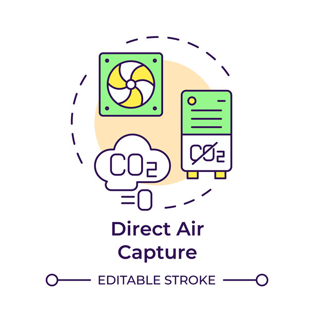 直接空气捕集多色概念图标图片下载