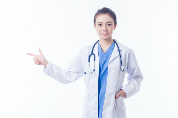 医生肖像，白色背景图片下载