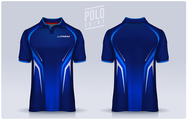 T恤和Polo衫模板设计。制服的正面和背面视图。图片下载