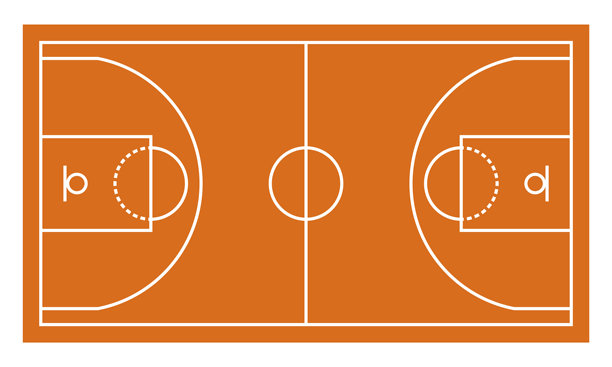 简单的篮球场矢量插图图片下载