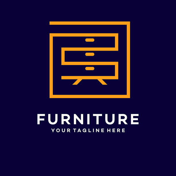 物业设计模板，设计家具在白色背景上孤立展示图片下载