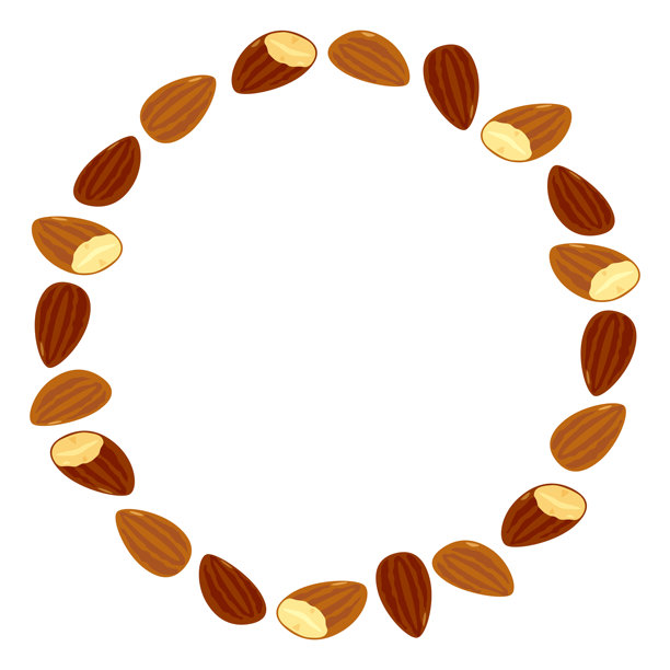 杏仁排列成圆形拱门图片下载