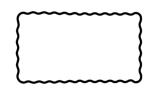 带有弯曲边缘的空矩形框。带有波浪形边框的矩形形状。图片或照片框架，空文本框，标签或横幅，孤立在白色背景上。矢量图形插图。图片下载