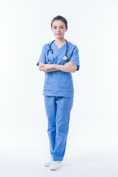 医生肖像，白色背景图片下载
