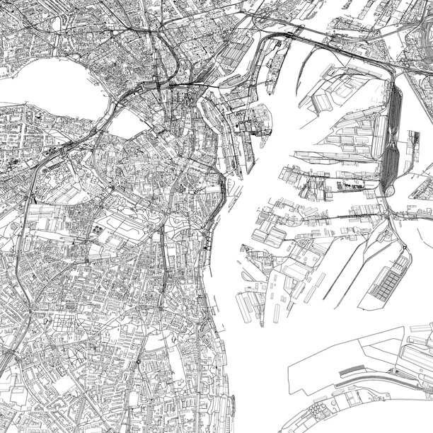 德国汉堡的城市和城市生活的3D插图图片下载