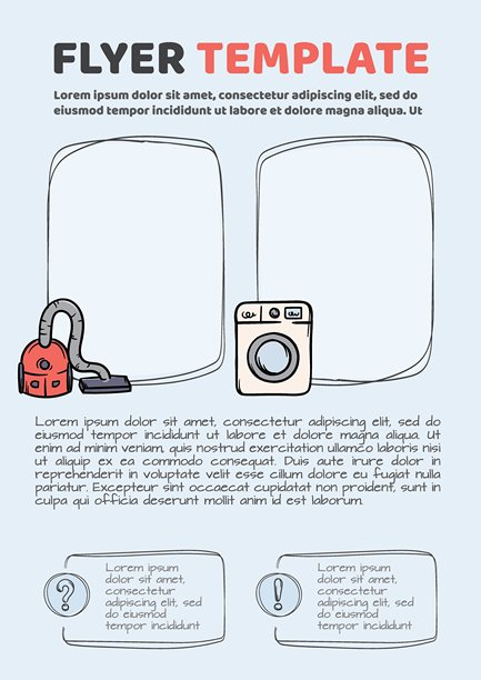 简单的矢量传单模板，用于广告家庭服务、家电、清洁公司。广告、帖子、横幅、促销的布局设计。图片下载