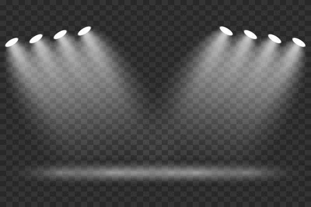 聚光灯的光效。讲台照明。图片下载