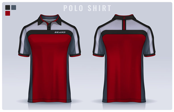T恤和Polo衫模板设计。制服的正面和背面视图。图片下载