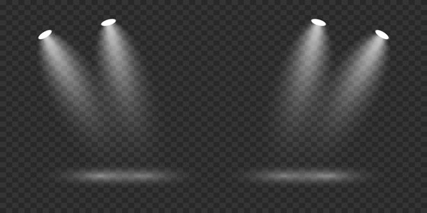 聚光灯的光效。讲台照明。图片下载