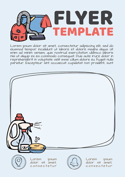 用于广告清洁服务、清洁剂和家用化学品的简单矢量模板。传单、宣传册、广告、帖子、横幅的布局。图片下载