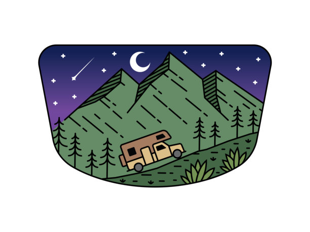 框架中的自然风景插图图片下载