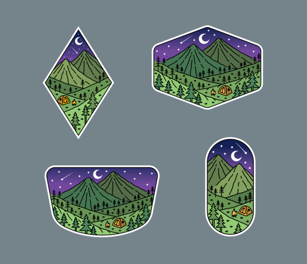 户外设计矢量线稿素材图片下载