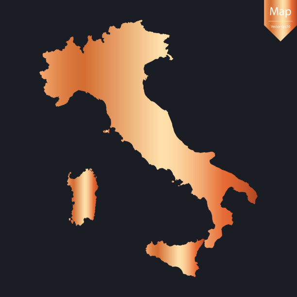 意大利高细节铜制地图图片下载