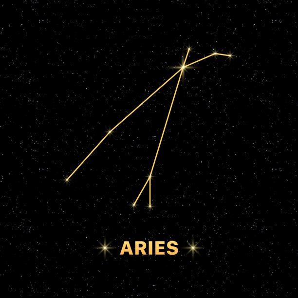 白羊座星座banner矢量扁平风格插画图片下载