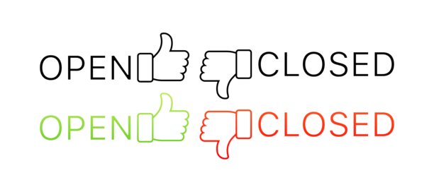 开放和关闭的图标。喜欢和不喜欢的图标。扁平和线性风格。矢量图标。图片下载