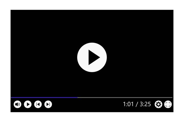 黑色在线视频播放器，背景透明。图片下载