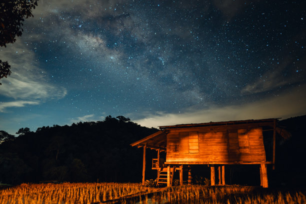 夜空中的银河，夜空风景与宇宙图片下载
