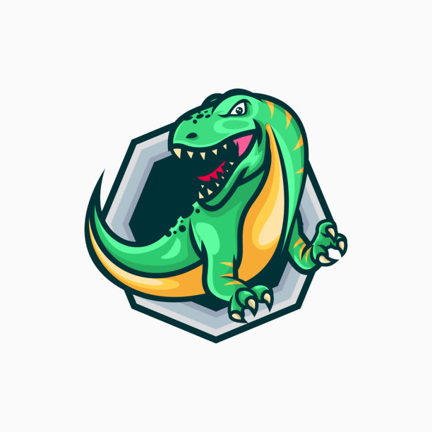 恐龙吉祥物矢量插图卡通风格图片下载