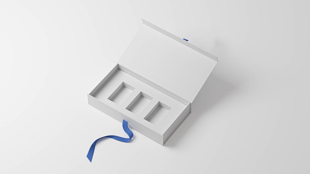 翻开的带丝带的礼品盒模型图片下载