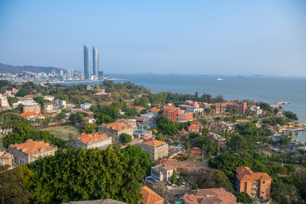 中国厦门鼓浪屿的全景视图图片下载