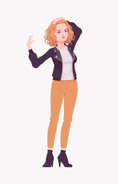 穿着城市秋季夹克的美丽卷发年轻女性手部疼痛图片下载