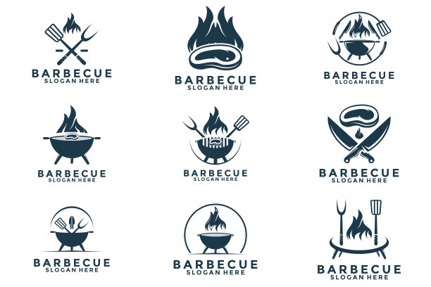烧烤logo设计矢量图，烧烤logo设计模板图片下载