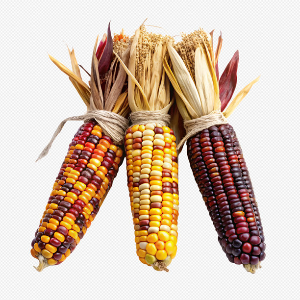 印度玉米，带有多种颜色玉米粒的传家宝玉米棒图片下载