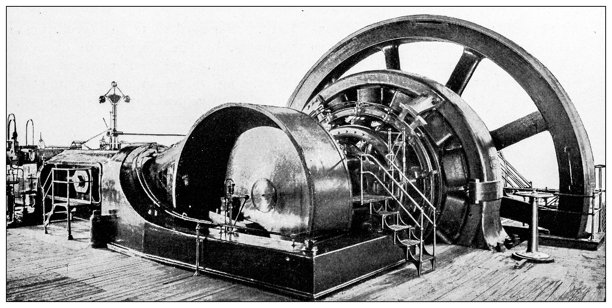 古董图像：电气铁路，发电机图片下载