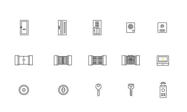 简单家居装修图标集，矢量图图片下载