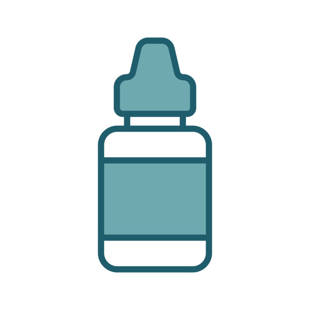 眼药水图标矢量设计模板，白色背景图片下载