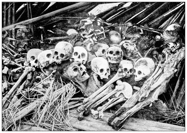 印第安人墓地的古董照片图片下载