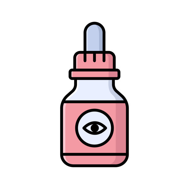 眼药水图标矢量设计模板，白色背景图片下载