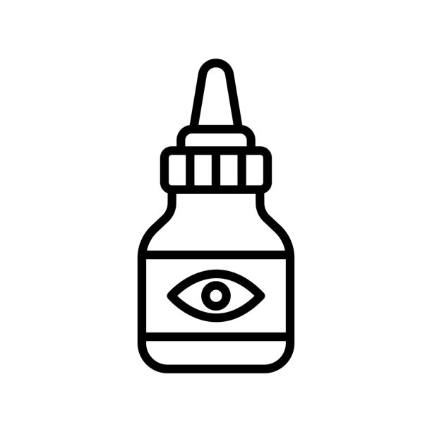 眼药水图标矢量设计模板，白色背景图片下载