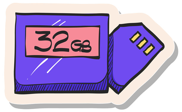 手绘贴纸风格图标 紧凑闪存卡图片下载